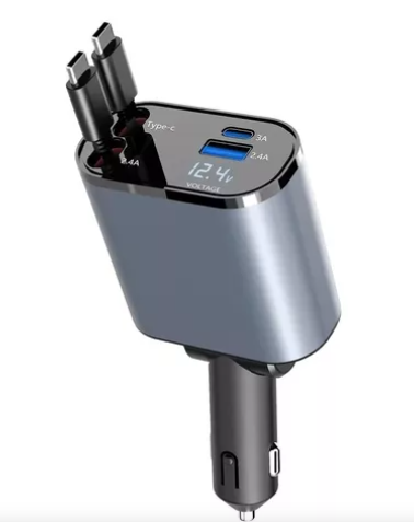 Cargador para carro 4 en 1 con laser