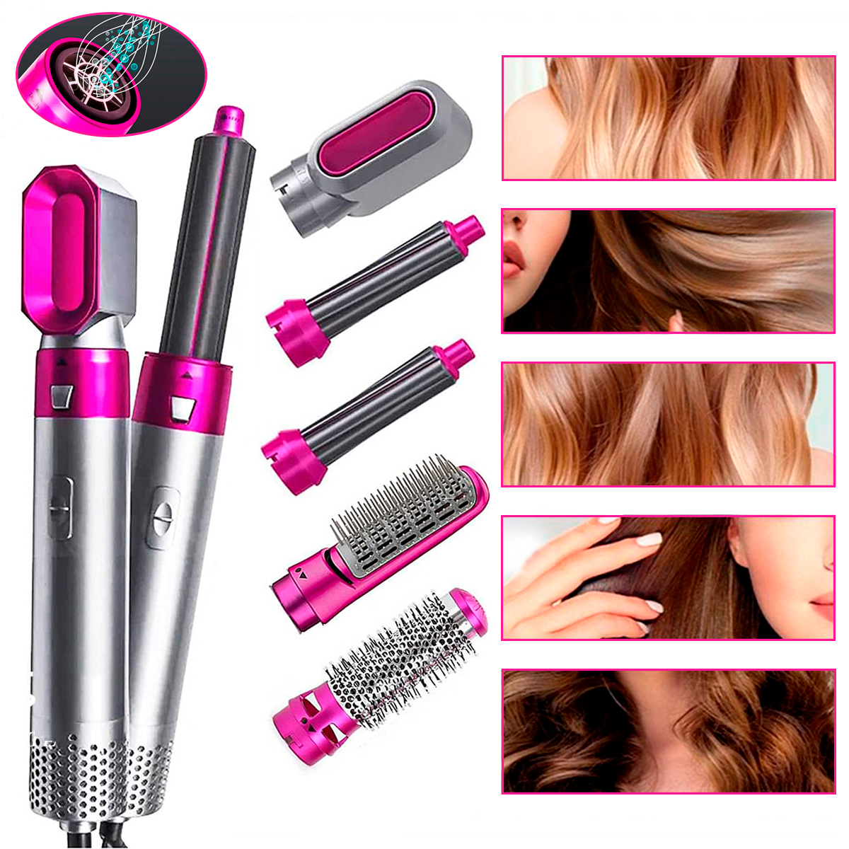 Set Modelador Cepillo Secador 5 En 1