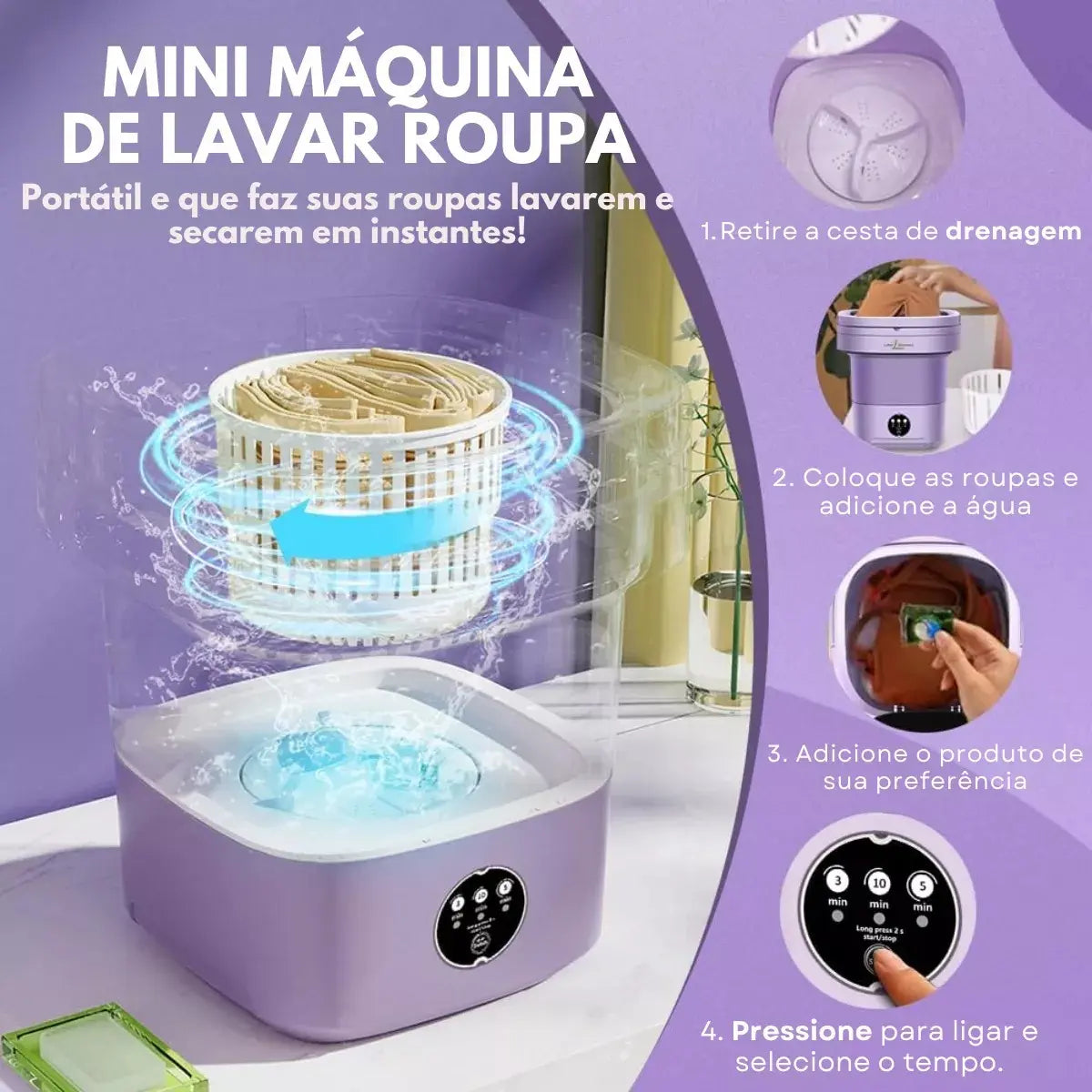 Mini Lavadora Plegable portatil